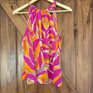 fab'rik Pink and Orange Patterned Blouse